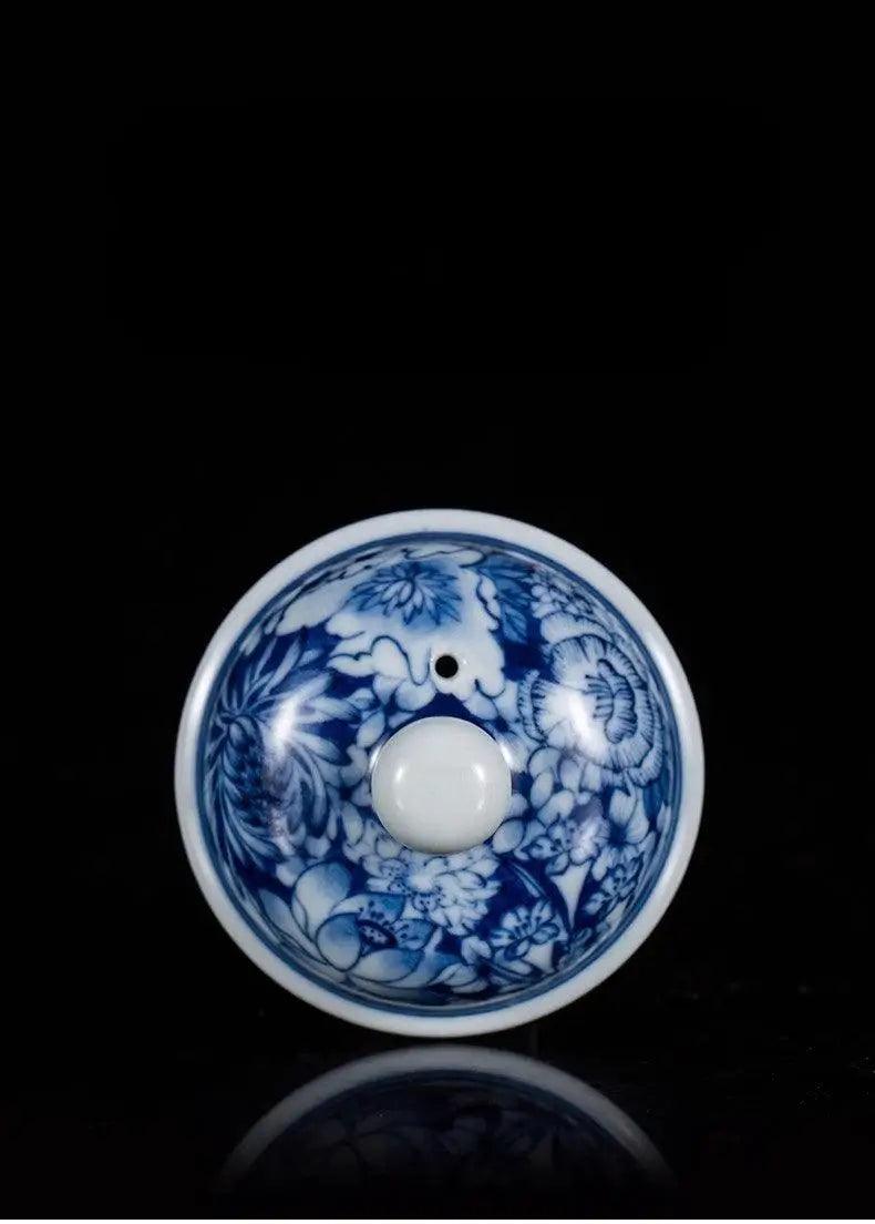 Jingdezhen Handmade Teapot - 'Blooming Abundance' in Blue and White | Prosperous Chinese Teaware - Blue-and-White