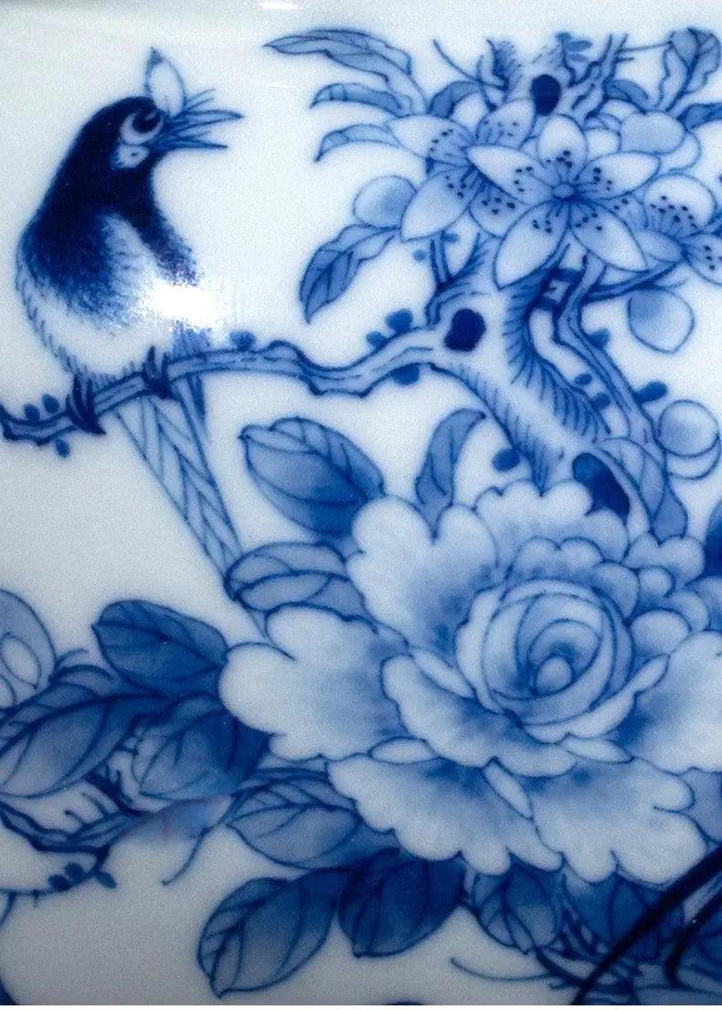 Jingdezhen Handmade Teapot - 'Spring Essence Flora and Fauna' in Blue and White | Nature-Inspired Chinese Teaware - Blue-and-White